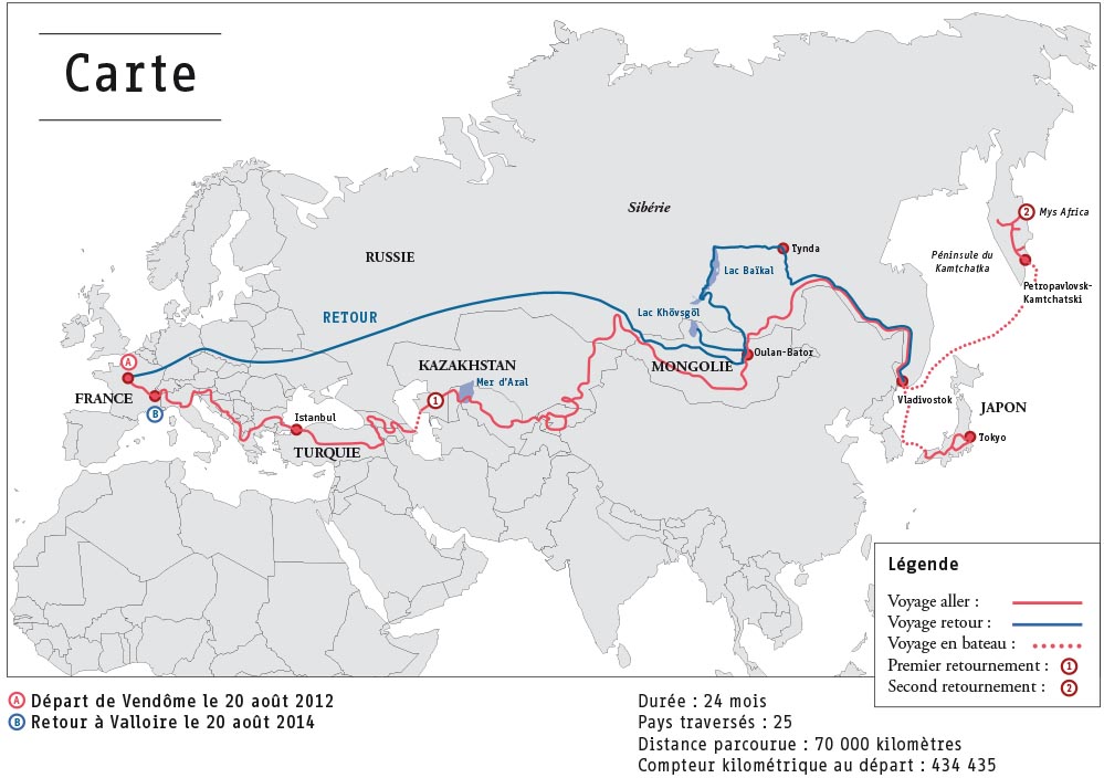 Carte Parcours Davaï Kamtchatka