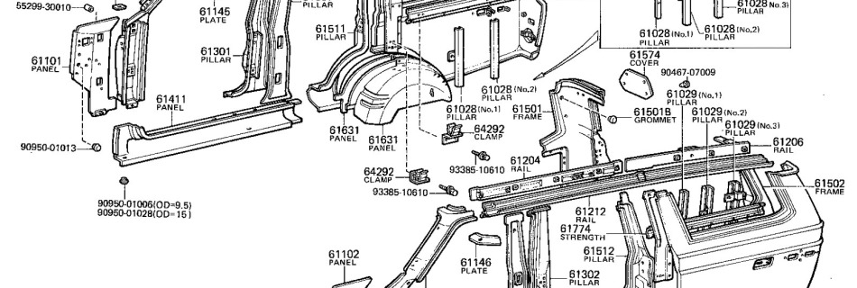 Les éclatés du FJ55 1978